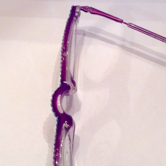New Jimmy Crystal Half/Readers Glasses Redish/Purple Color, 2.00 strength, - Picture 5 of 7